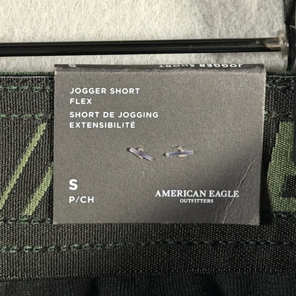 American‎ Eagle Mens Flex Jogger Shorts Heather Green Zip Pocket Small 013-1130